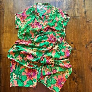 Panama Jack resort wear set wide leg high waist drapey polyamid material